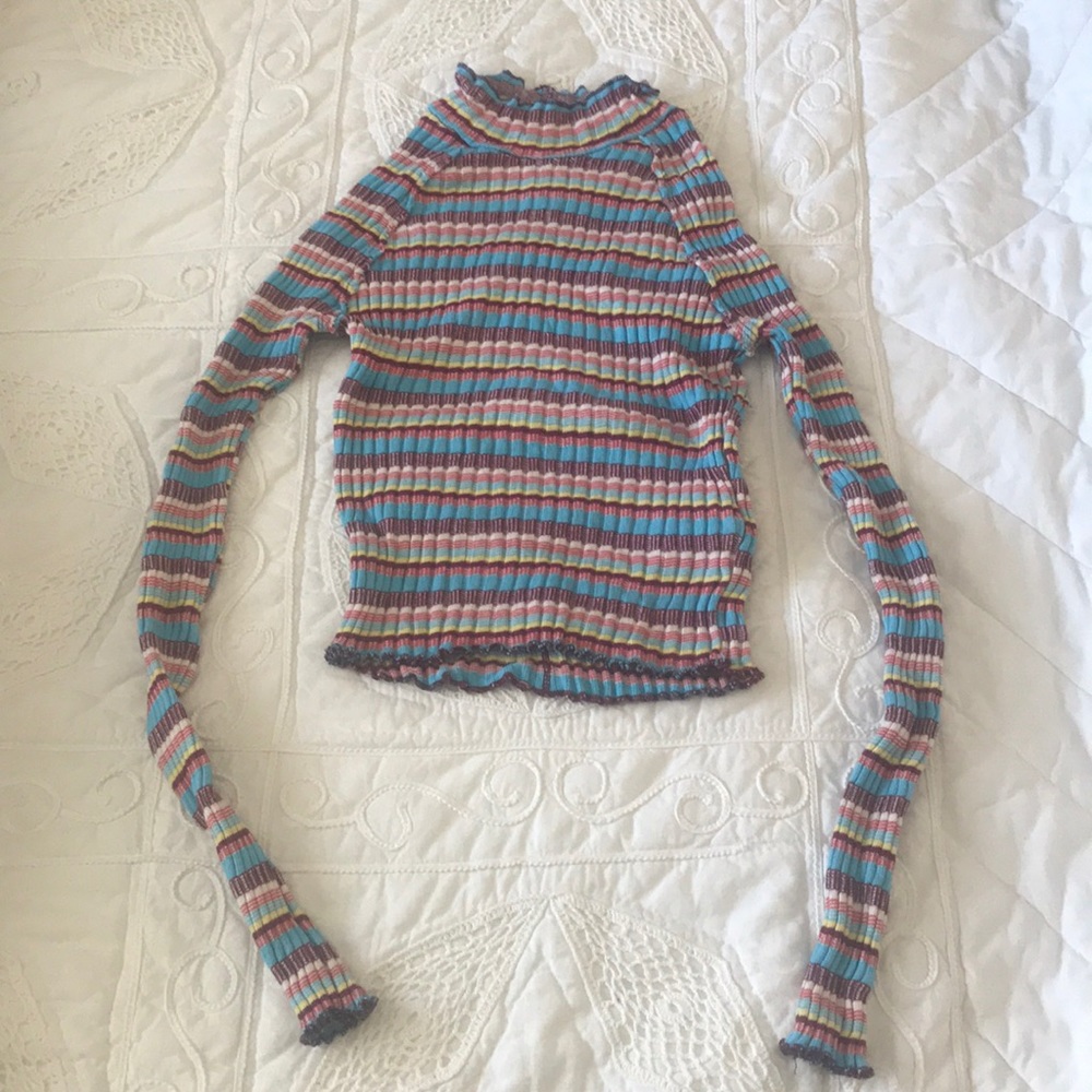 Striped turtle neck sweater